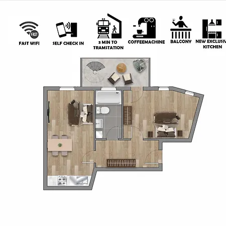 Koala Mit 500 Mbit's Wlan Und Balkon Apartament *