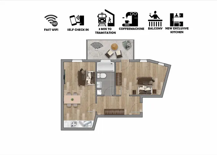 Koala Mit 500 Mbit's Wlan Und Balkon Apartamento *